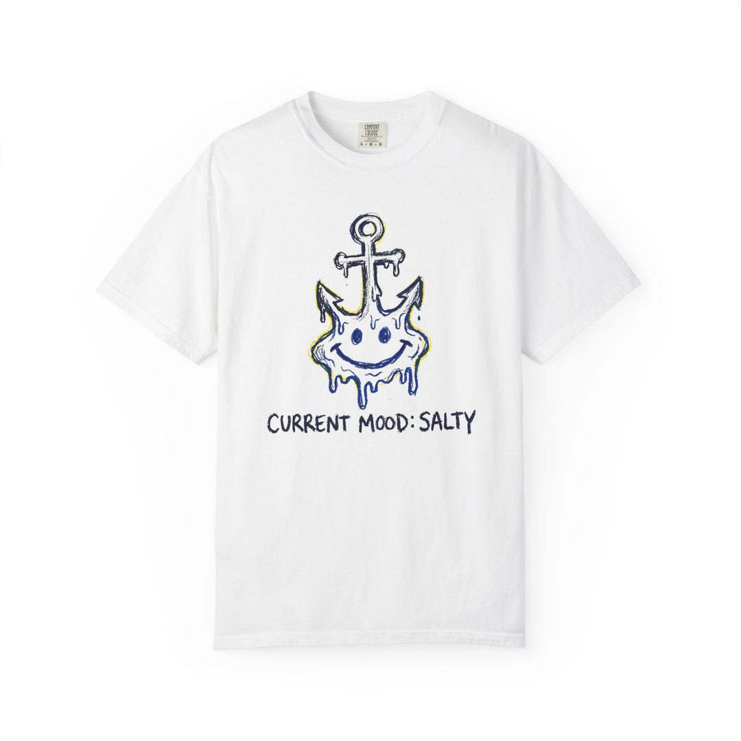 Salty Anchor Graphic T-Shirt | "Current Mood: Salty" Coastal Tee
