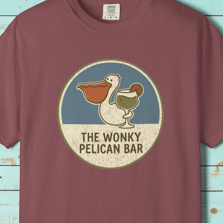 Wonky Pelican Bar Vintage Graphic Tee - Summer Bar T-Shirt - FIVE TIDES APPAREL