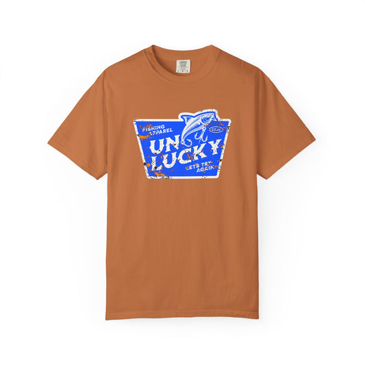 Lucky Fishing T-Shirt, Unisex Garment-Dyed Tee, Great for Fishermen, Perfect Gift for Anglers, Outdoor Adventure Apparel, Fishing