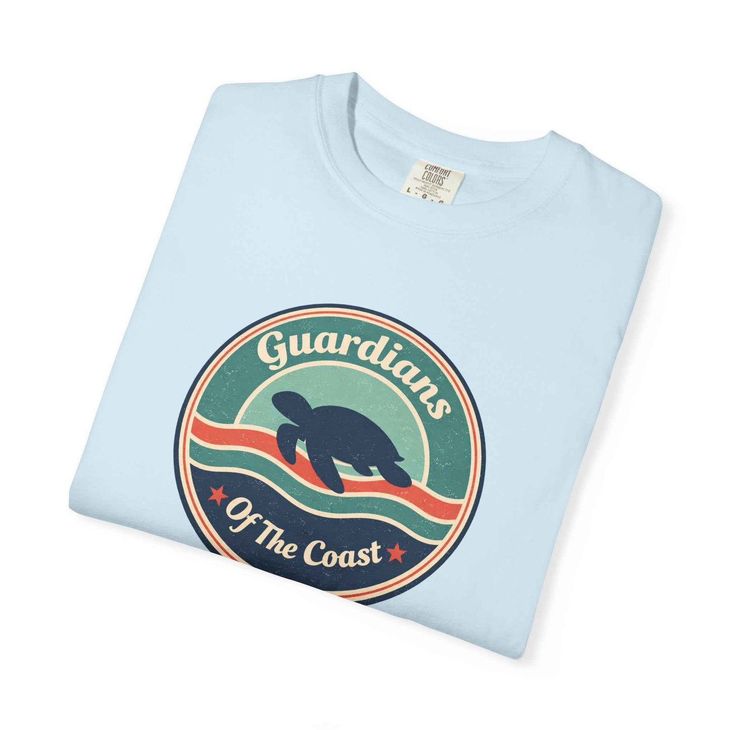 Sea Turtle 'Guardians of the Coast' Graphic T-Shirt, Vintage Retro Fashion Summer Tee
