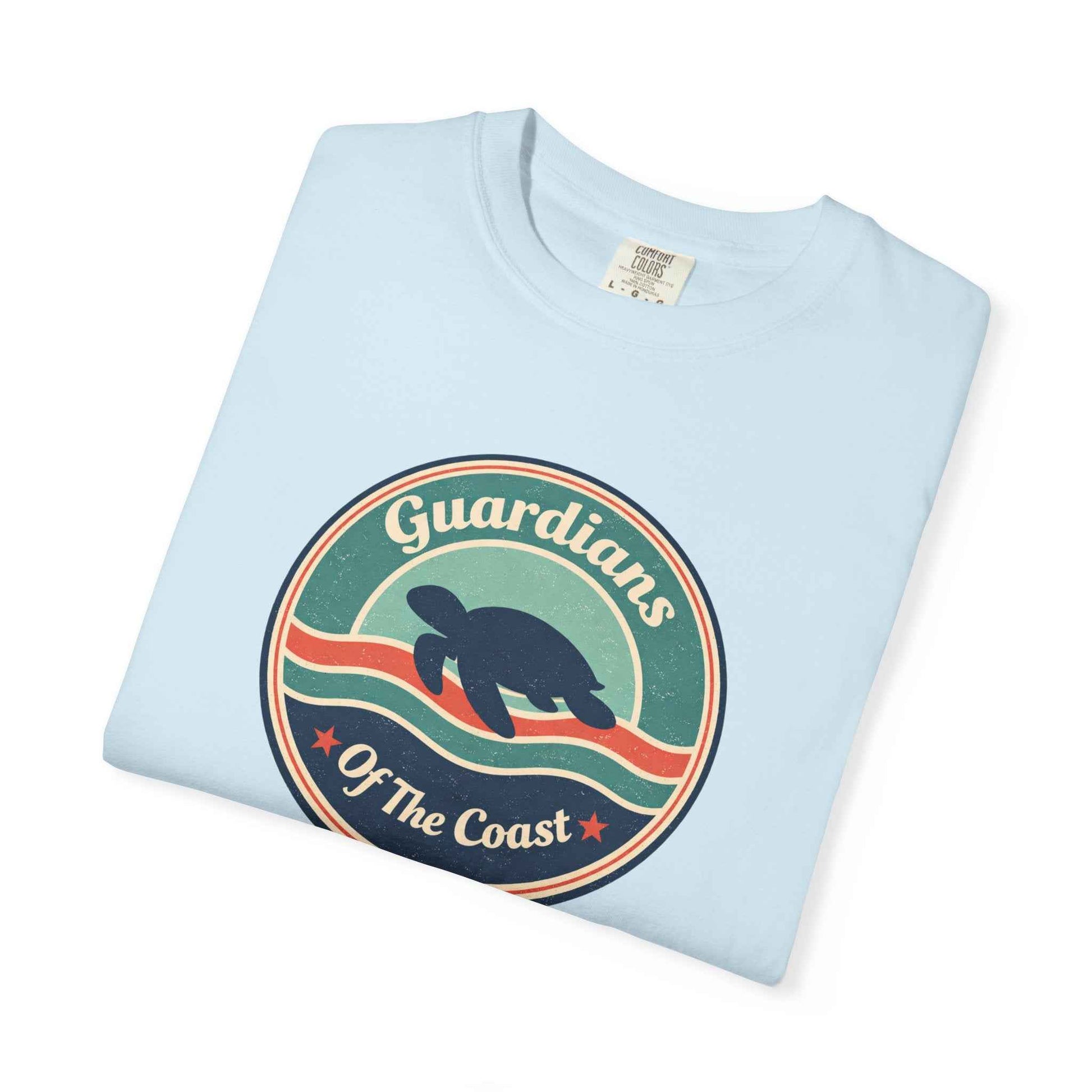 Sea Turtle 'Guardians of the Coast' Graphic T-Shirt, Vintage Retro Fashion Summer Tee