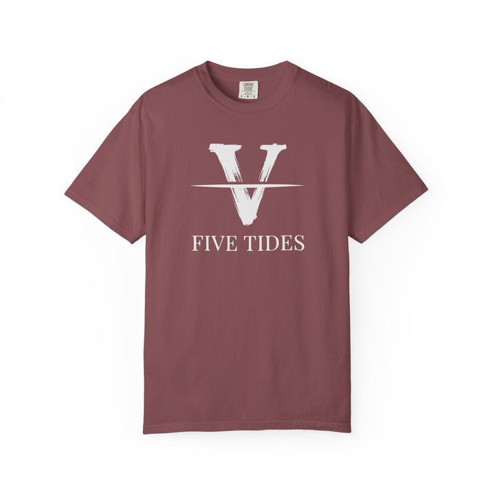 Five Tides V Logo Tee | Garment-Dyed Vintage Coastal Crew