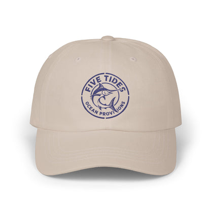 Five Tides Fishing Dad Cap – Vintage Marlin Ocean Provisions Embroidered Baseball Hat