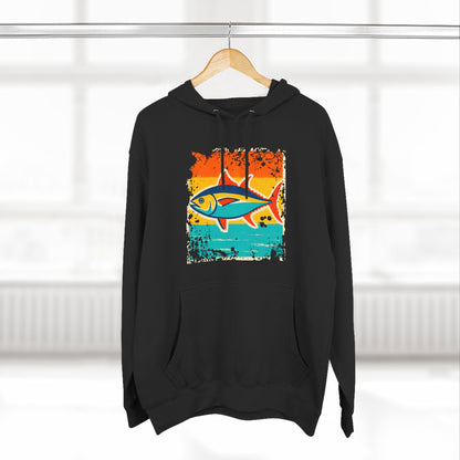 Bermuda Tuna Fish Illustrated Hoodie — Retro Beach Surf Graphic Pullover