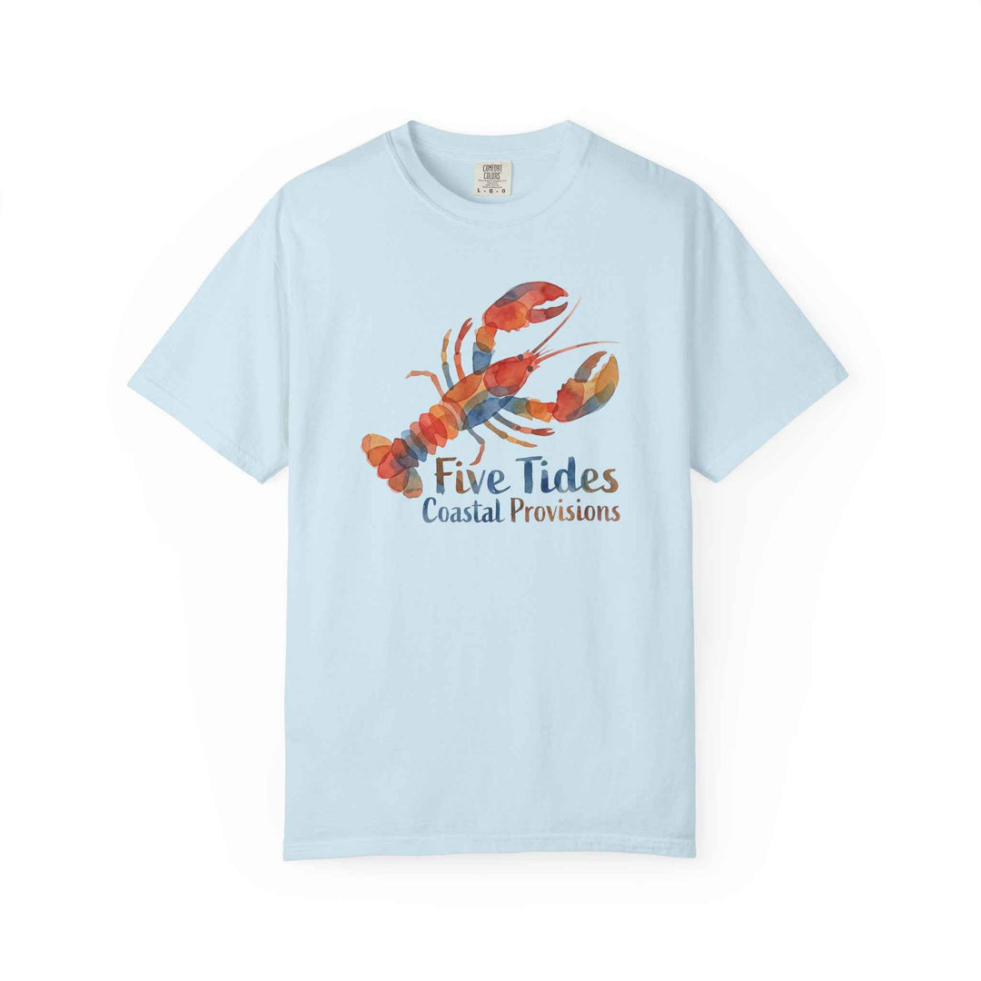 Lobster Coastal Watercolor Tee - Five Tides Coastal Provisions Nautical Graphic T-Shirt