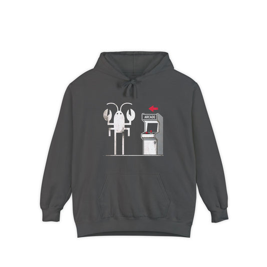 Lobster Arcade Unisex Hoodie, Fun Gift, Casual Wear, Cozy Sweater, Gamer Hoodie, Birthday Present, Seafood Lover Apparel