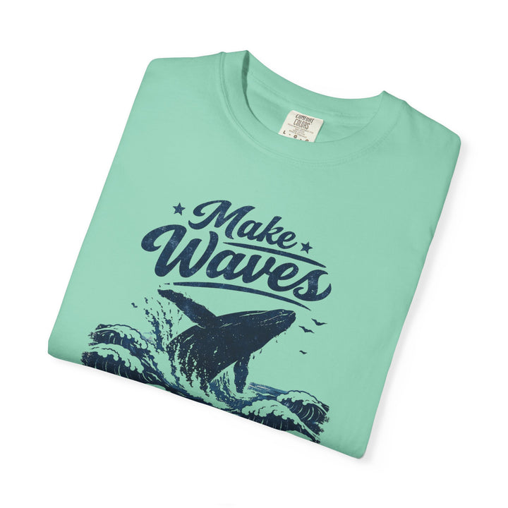 Make Waves Whale Tee | Garment-Dyed Vintage Sun-Faded Graphic