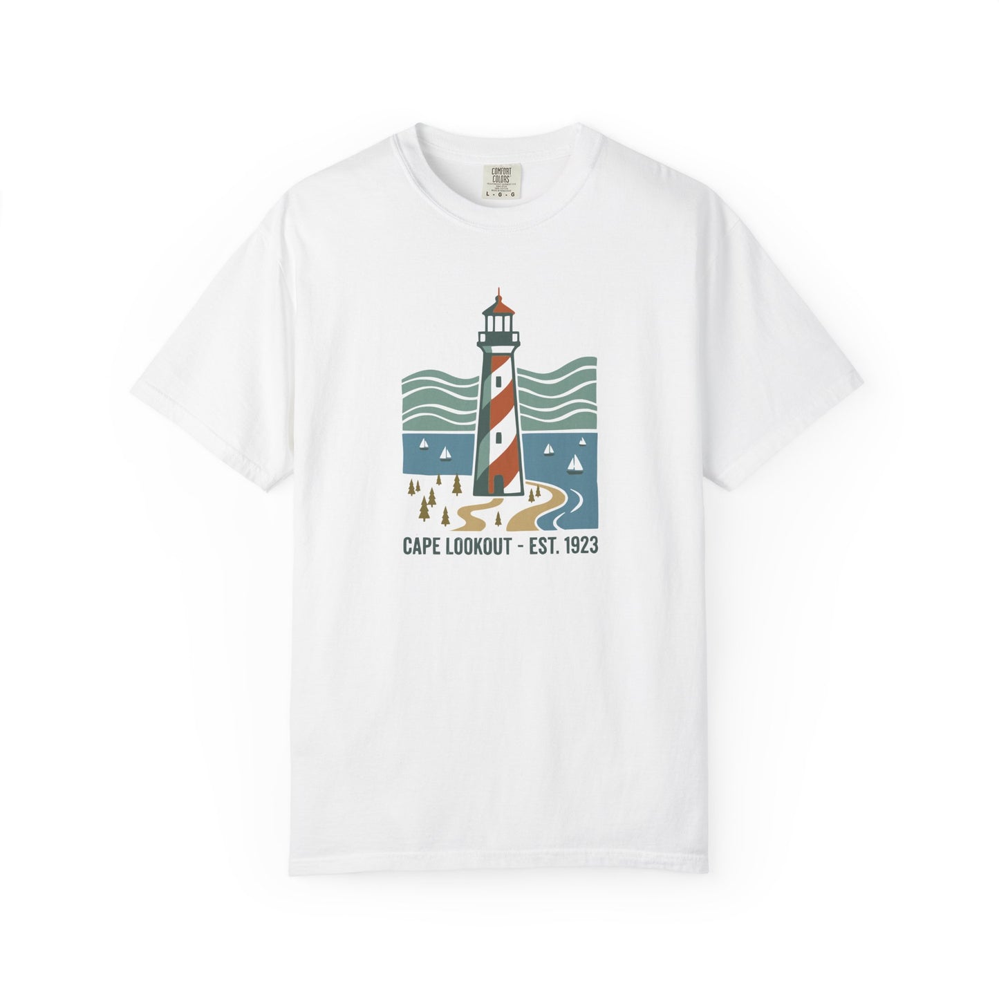 Cape Lookout Lighthouse Graphic T-Shirt - Est. 1923 Coastal Summer Beach Tee