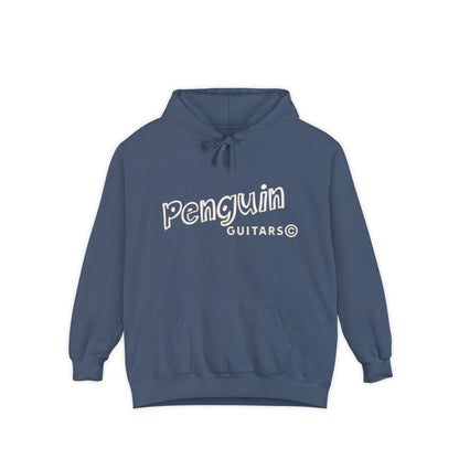 Penguin Guitars Garment-Dyed Hoodie, Cool Sweatshirt for Music Lovers, Casual Wear, Gift for Musicians, Cozy Holiday Apparel