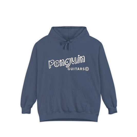 Penguin Guitars Garment-Dyed Hoodie, Cool Sweatshirt for Music Lovers, Casual Wear, Gift for Musicians, Cozy Holiday Apparel