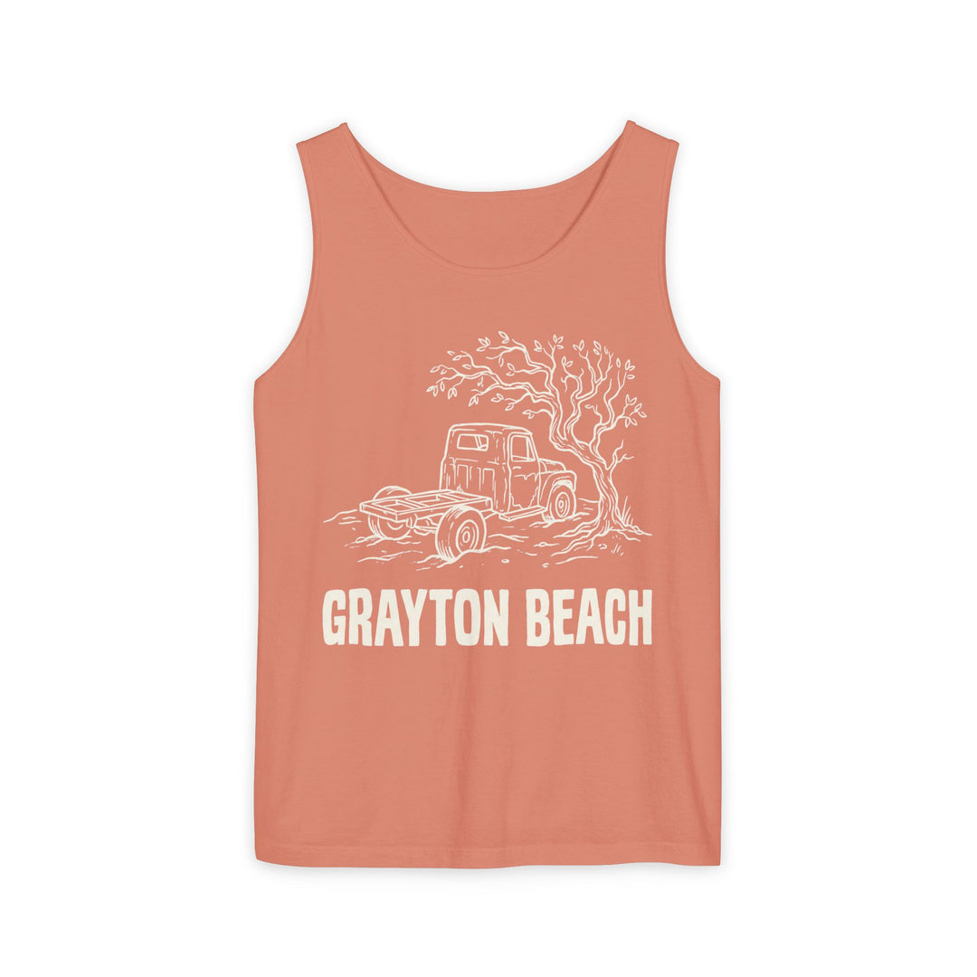 Grayton Beach Vintage Truck Tank | Garment-Dyed Coastal Graphic Tank Top
