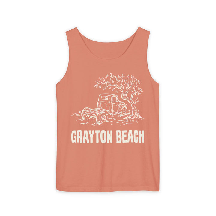 Grayton Beach Vintage Truck Tank | Garment-Dyed Coastal Graphic Tank Top