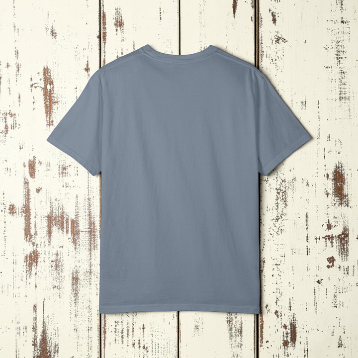 Plain blue t-shirt on a white background