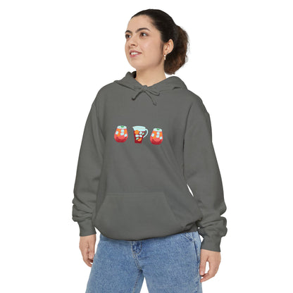 Sangria Vibes Hoodie - Chill Unisex Garment-Dyed Sweatshirt, Perfect for Parties, Festivals, Summer Celebrations, Drink Lovers, Cozy Apparel