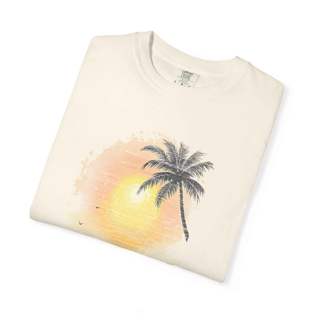 Sun Faded Beach Sunset T-Shirt, 100% Ring-Spun Garment-Dyed Cotton