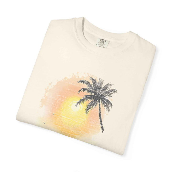Sun Faded Beach Sunset T-Shirt, 100% Ring-Spun Garment-Dyed Cotton