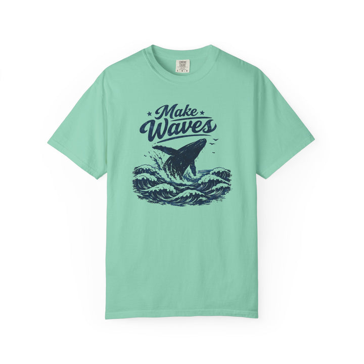 Make Waves Whale Tee | Garment-Dyed Vintage Sun-Faded Graphic