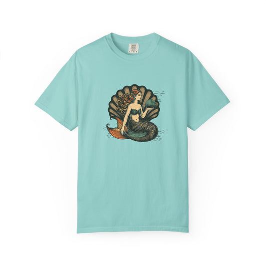 Mermaid T-Shirt, Summer Tee, Gift for Beach Lovers, Vintage Style, Unisex Casual Wear, Ocean Vibe Clothing, Eco-Friendly Fashion