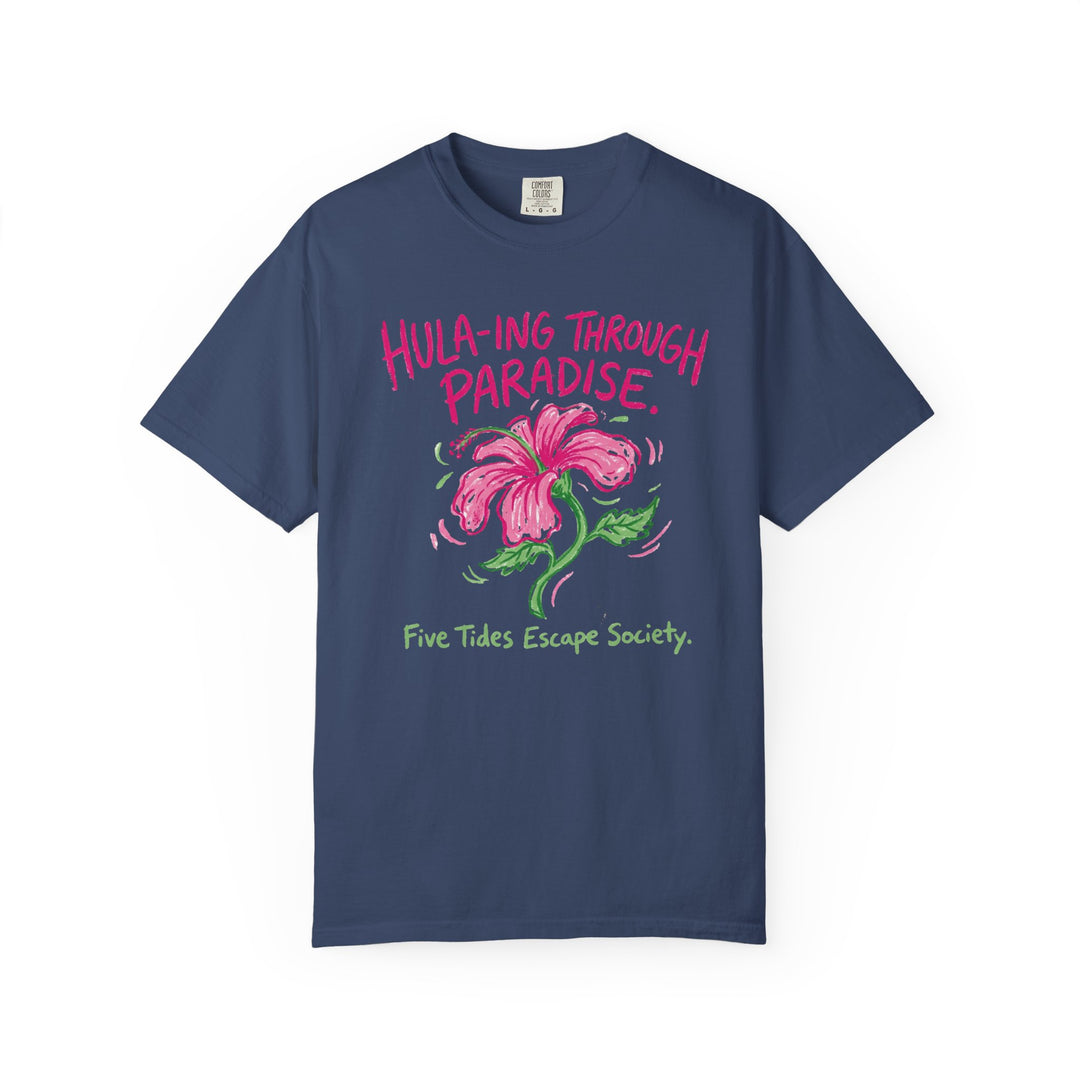 Hula-ing Through Paradise Floral Graphic T-Shirt | Tropical Vacation Tee