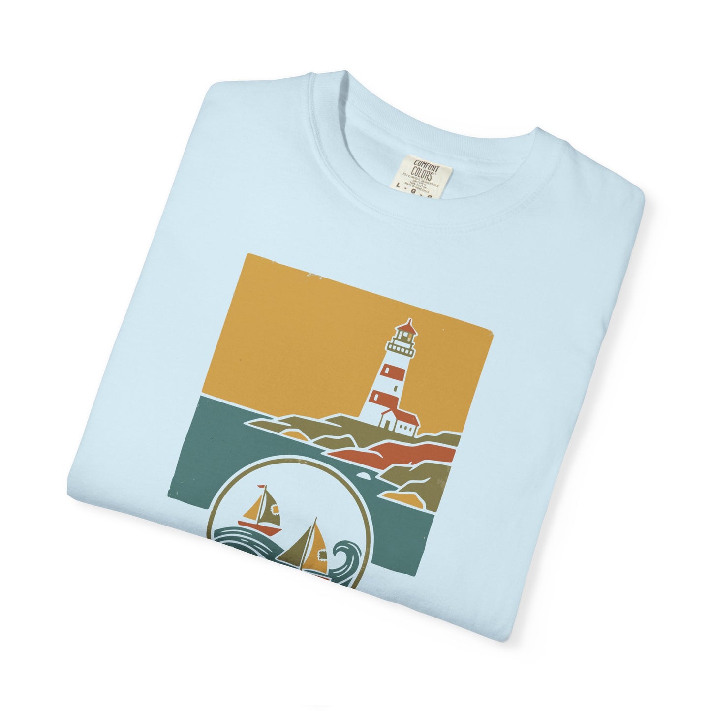 Lighthouse Coastal Graphic T-Shirt - Cape Haven Est. 1950 Nautical Beach Sailing Tee