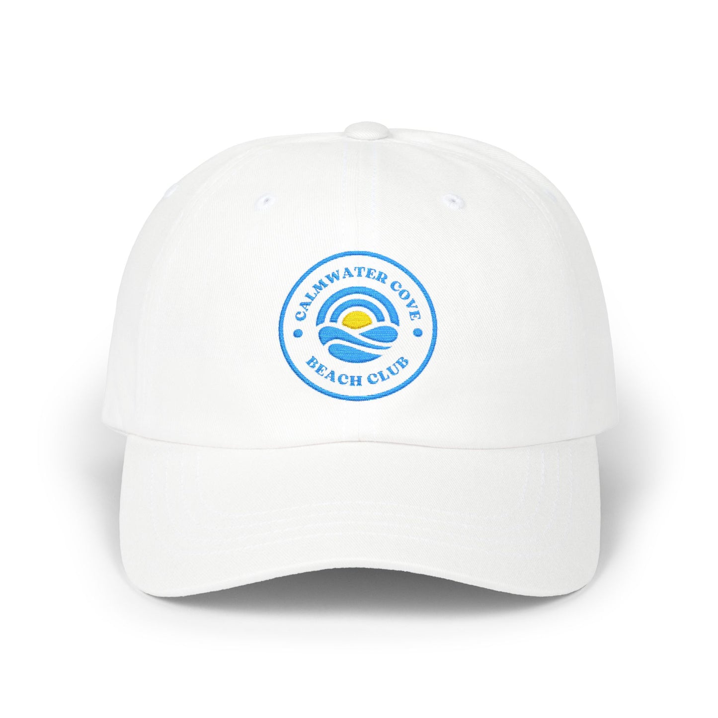 Custom Embroidered Cap — 'Saltwater Cove Beach Club' Sun & Waves Baseball Hat