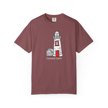 Lighthouse 'Coastal Calm' T-Shirt, Summer Beach Stye Unisex Cotton Tee