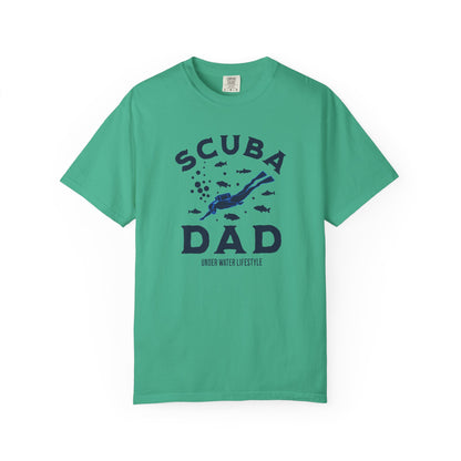 Scuba Dad Garment-Dyed T-Shirt, Perfect Gift for Father's Day, Beachwear, Scuba Diving Enthusiast, Summer Casual Wear
