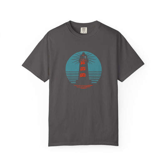Nautical Lighthouse T-Shirt, Relaxed Fit, Unisex Casual Wear, Summer Style, Unique Gift for Beach Lovers, Adventure Attire
