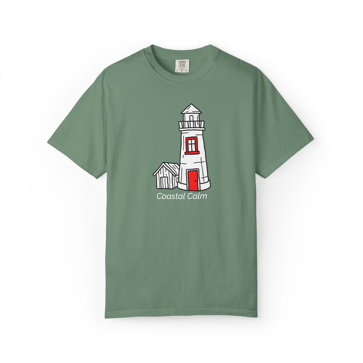 Lighthouse 'Coastal Calm' T-Shirt, Summer Beach Stye Unisex Cotton Tee
