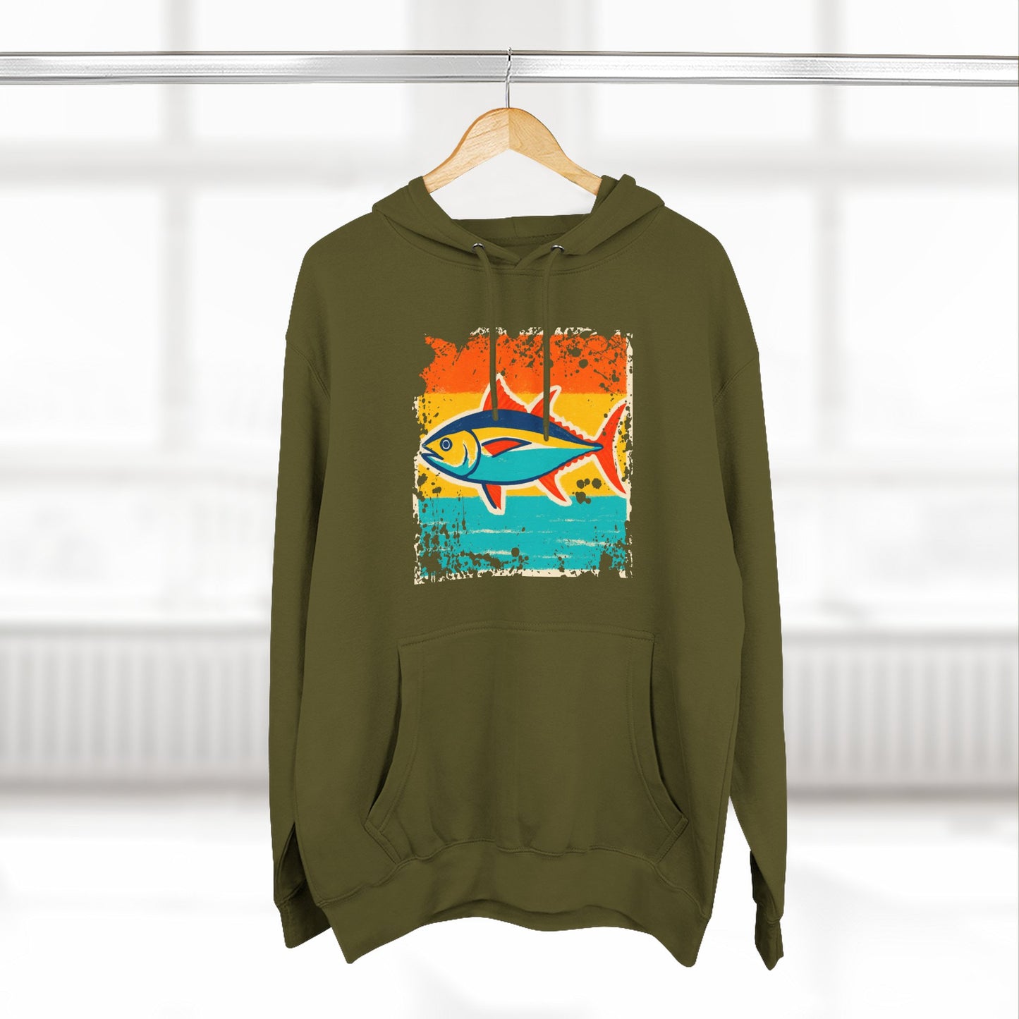Bermuda Tuna Fish Illustrated Hoodie — Retro Beach Surf Graphic Pullover