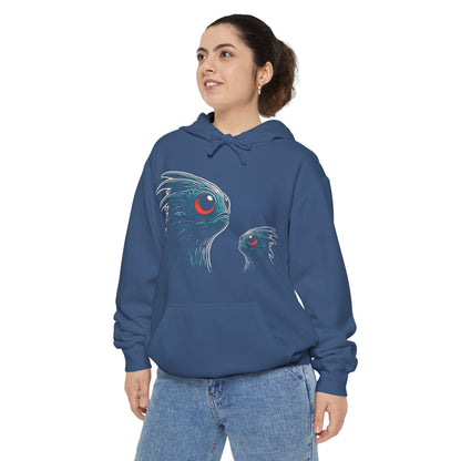 Mystical Sea Creatures Hoodie | Unisex Garment-Dyed Hoodie, Cozy Sweatshirt, Unique Gift Idea, Fantasy Apparel, Artistic Hoodie, Casual Wear