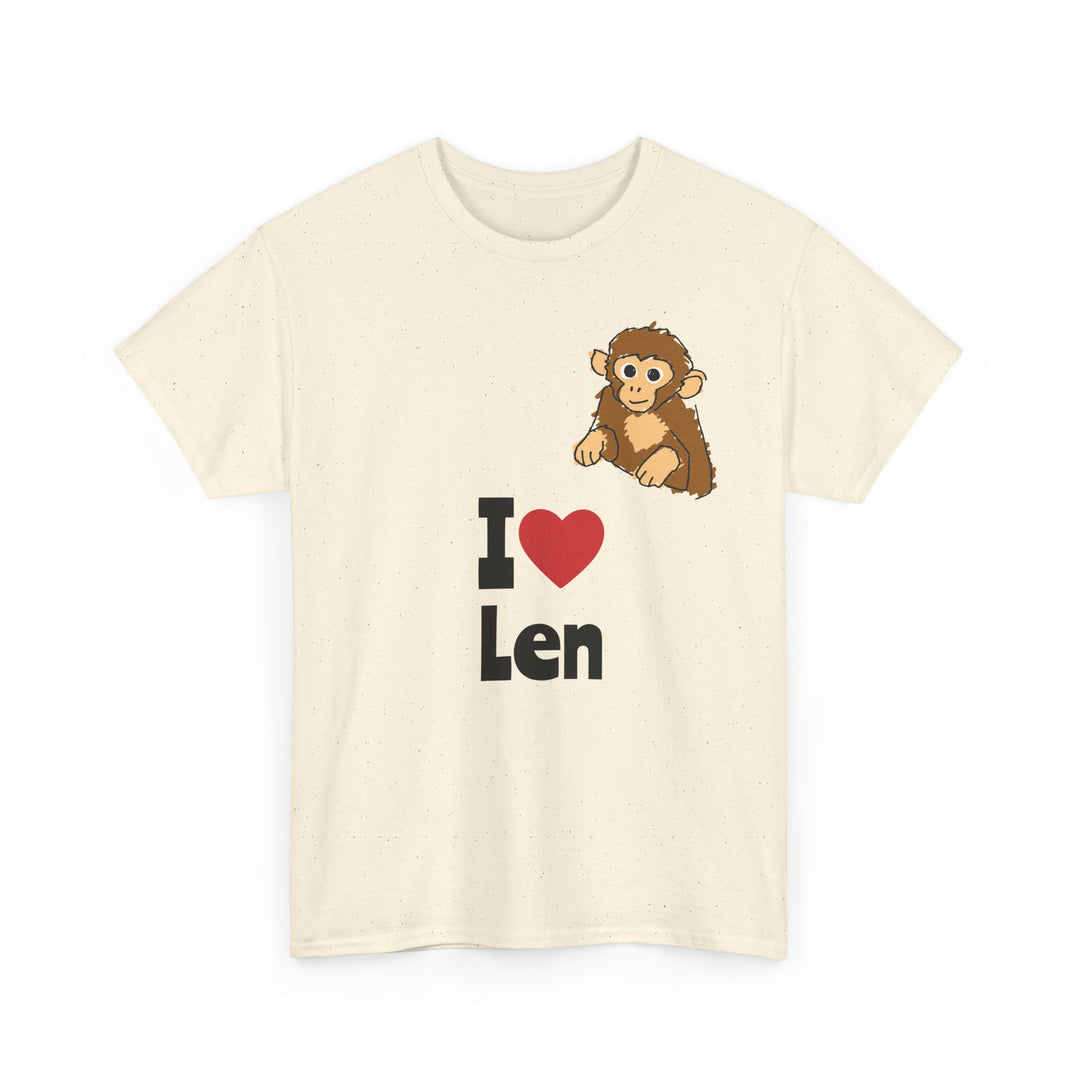 I  heart Len T-Shirt — Cute Monkey Graphic Tee for Fans &amp; Gifts