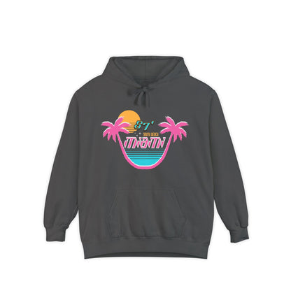 Miami Sunset Hoodie, Relaxed Vibe Hoodie, Travel Inspiration Sweatshirt, Vacation Apparel, Gift for Beach Lovers