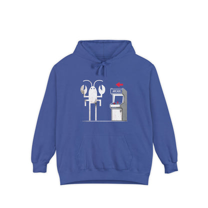 Lobster Arcade Unisex Hoodie, Fun Gift, Casual Wear, Cozy Sweater, Gamer Hoodie, Birthday Present, Seafood Lover Apparel