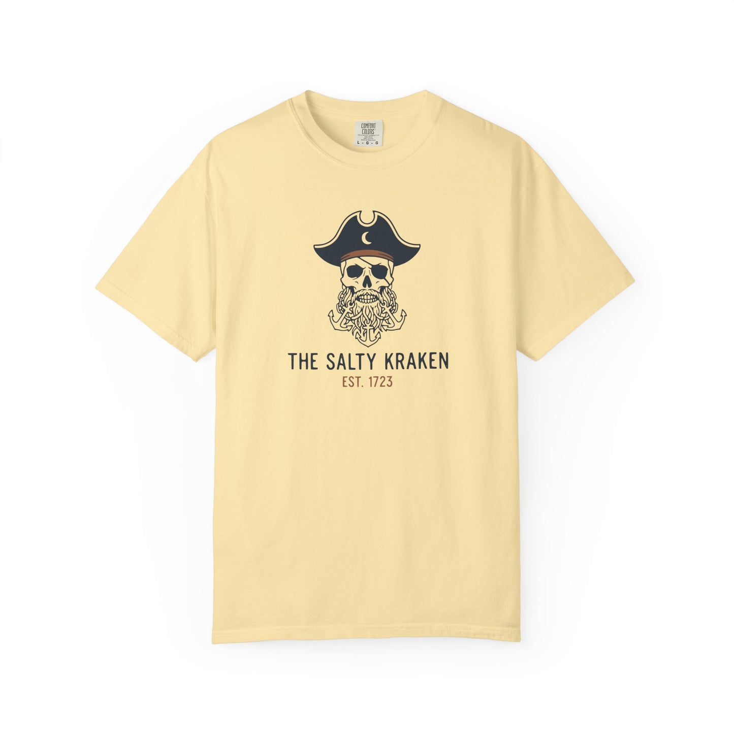 Pirate Kraken Skull T-Shirt - The Salty Kraken Nautical Graphic Summer Beach Tee