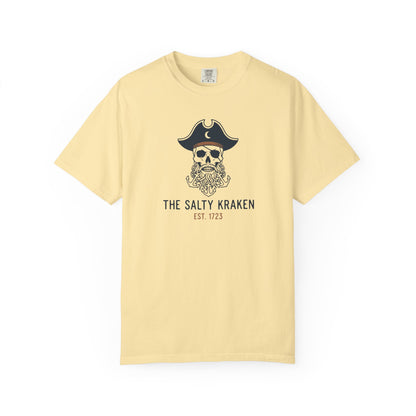 Pirate Kraken Skull T-Shirt - The Salty Kraken Nautical Graphic Summer Beach Tee