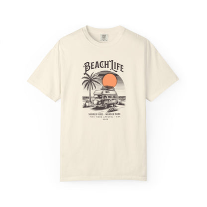 Beach Life Graphic T-Shirt, 100% Ring-Spun Garment-Dyed Cotton