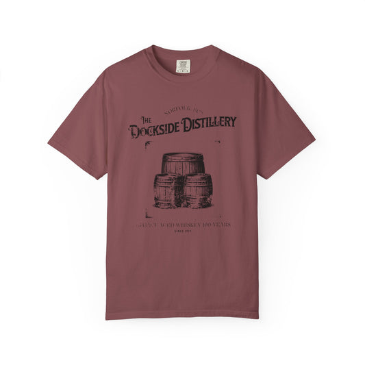 Rustic Dockside Distillery T-shirt, 100% Ring-Spun Garment-Dyed Cotton