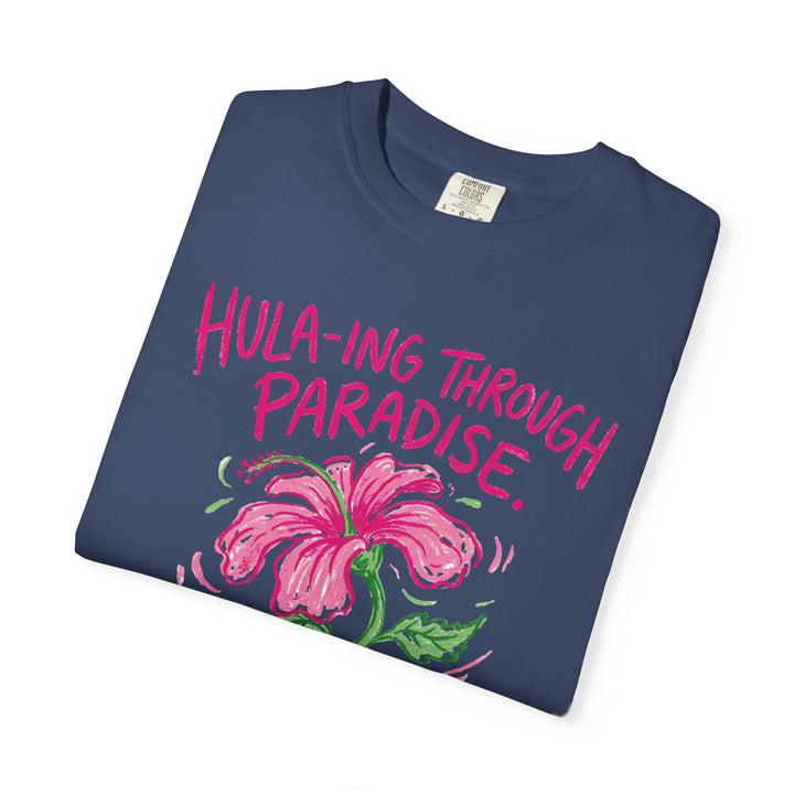 Hula-ing Through Paradise Floral Graphic T-Shirt | Tropical Vacation Tee