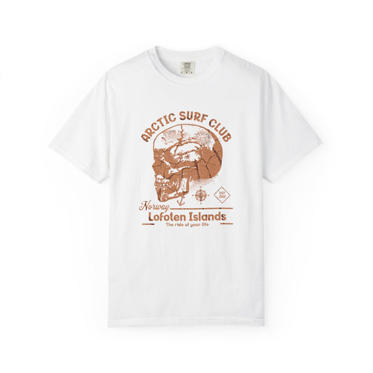 Arctic Surf Club Graphic Tee, Unisex Garment-Dyed T-shirt, Casual Summer Wear, Beach Vacation Shirt, Gift for Surf Lovers