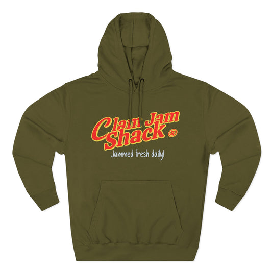 Clam Jam Shack Fleece Hoodie - Perfect for Casual Days, Ideal Gift for Clam Lovers, Versatile for All Seasons, Trendy Streetwear