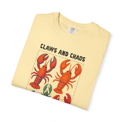 Maine Lobster Claws And Chaos  Graphic T-shirt, 100% Ring-Spun Garment-Dyed Cotton