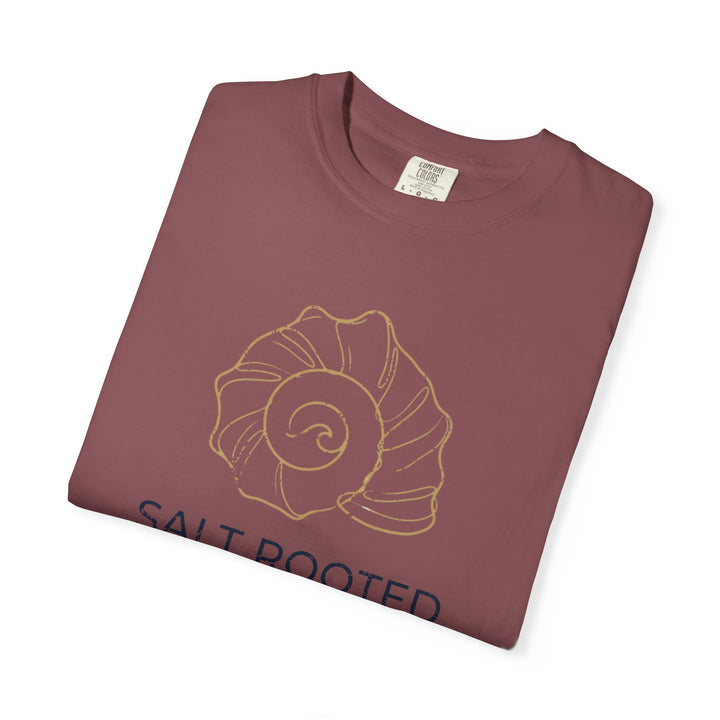 Salt Rooted Shell Tee | Garment-Dyed Coastal Minimalist Graphic