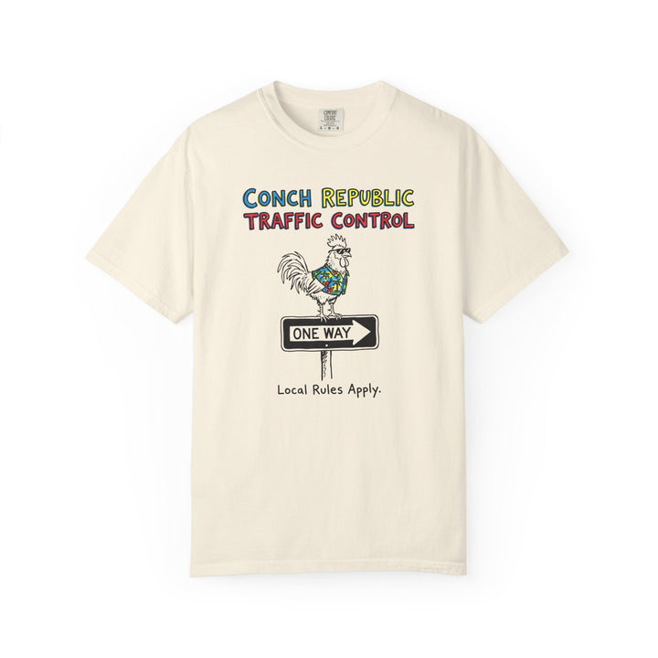 Conch Republic Traffic Control Graphic Tee — Island Garment-Dyed T-Shirt