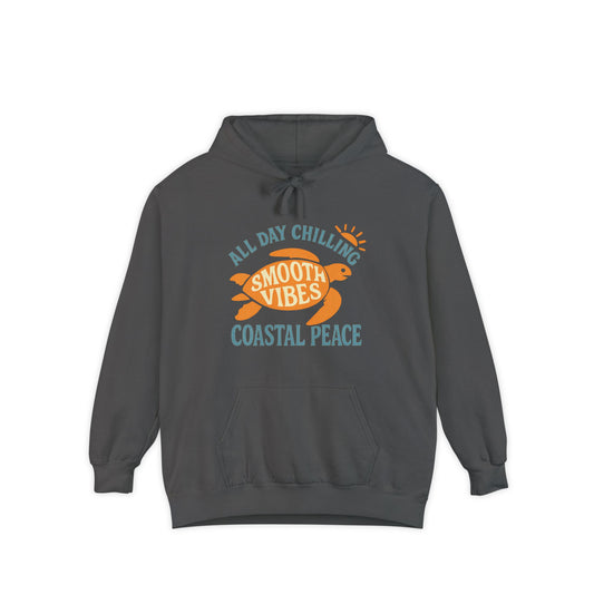 Smooth Coastal Vibes Hoodie, Garment-Dyed, Beach Day, Gift for Him or Her, Summer Chill, Casual Wear