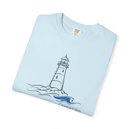 Coastal Calm Lighthouse Blue Sea Graphic T-Shirt, Summer Fashion Unisex Tee