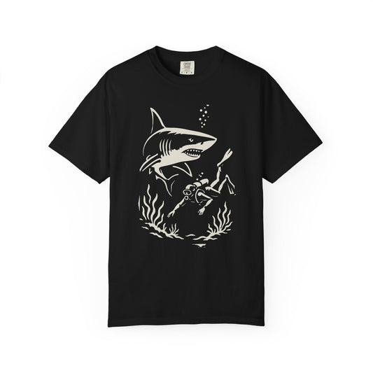 Shark Diver, Garment-Dyed T-Shirt, Unisex