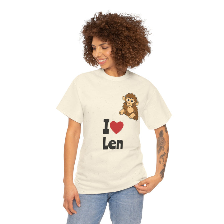 I  heart Len T-Shirt — Cute Monkey Graphic Tee for Fans &amp; Gifts