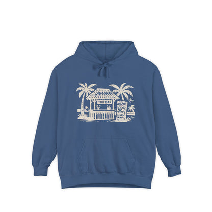 Tiki Bar Hoodie - Warm Garment-Dyed Hoodie for Casual Days, Beach Lovers, Summer Vibes, Vacation Wear, Gift for Him/Her