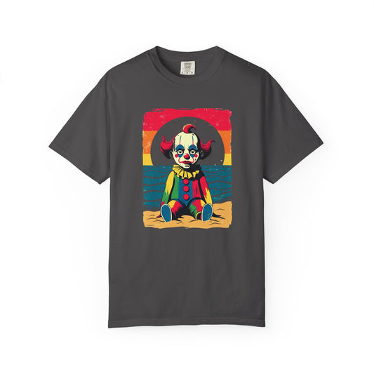 Dark Clown Playing On The Beach T-Shirt, 100% Ring-Spun Garment-Dyed Cotton